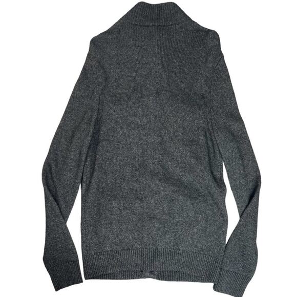 Express Wool Blend Mock Neck Slouchy Cardigan Sweater Gray Size Medium - Picture 7 of 11